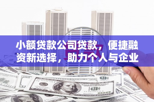 黑水小额贷款公司贷款，便捷融资新选择，助力个人与企业成长