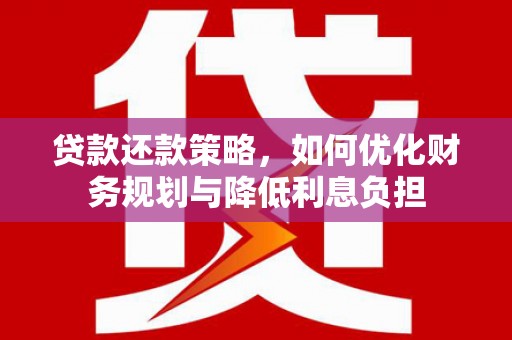 黑水贷款还款策略，如何优化财务规划与降低利息负担