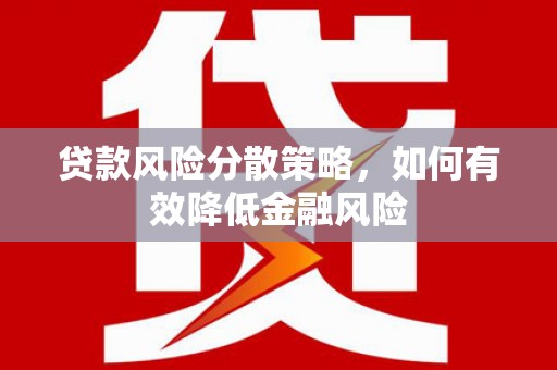 黑水贷款风险分散策略，如何有效降低金融风险