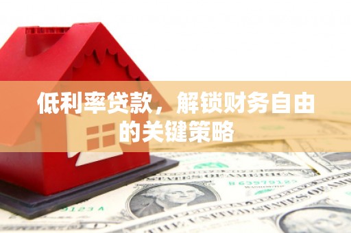 黑水低利率贷款，解锁财务自由的关键策略
