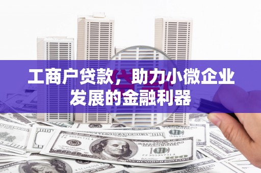 黑水工商户贷款，助力小微企业发展的金融利器