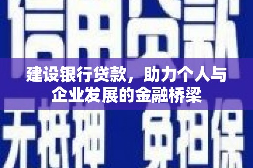 黑水建设银行贷款，助力个人与企业发展的金融桥梁