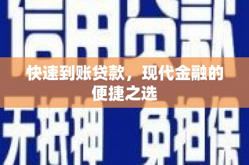 黑水快速到账贷款，现代金融的便捷之选