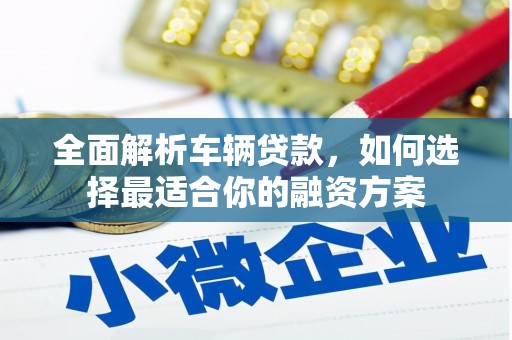 黑水全面解析车辆贷款，如何选择最适合你的融资方案